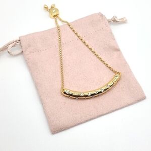 Gold Bar & Crystal Slider Bracelet